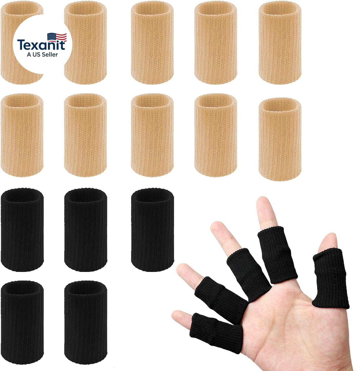 20 Pcs Finger Splints, Finger Sleeves Protectors Finger Brace Sport Finger Compr