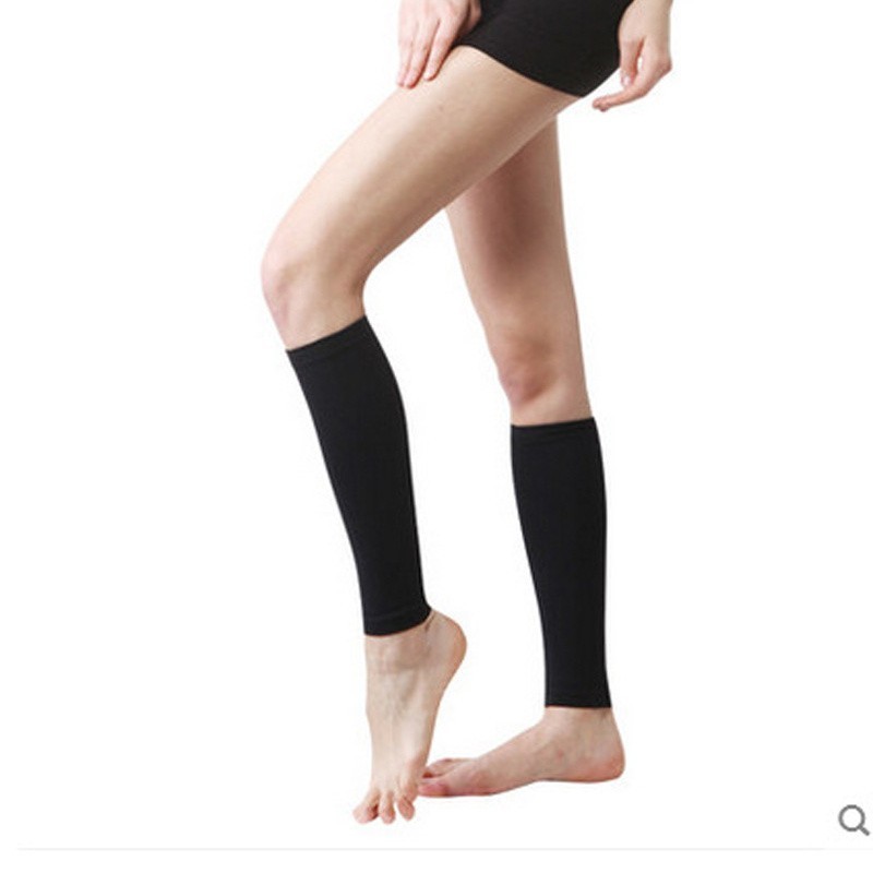 Compression Calf Sleeve 20-30mmHg Footless Socks Leg Support Black Unisex 1 Pair