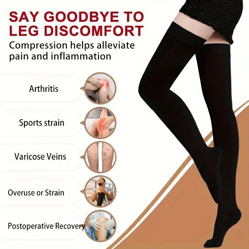 30-40 mmHg Medical Compression Stockings Thigh High Surgical Socks Varicose Pain
