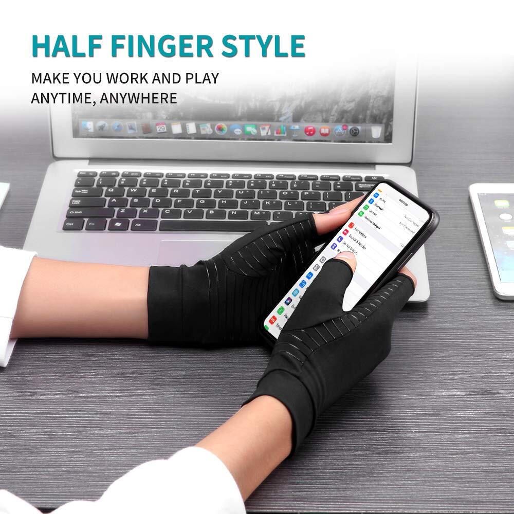 Copper Compression Arthritis Gloves for Computer Typing Daily Work Hands Support