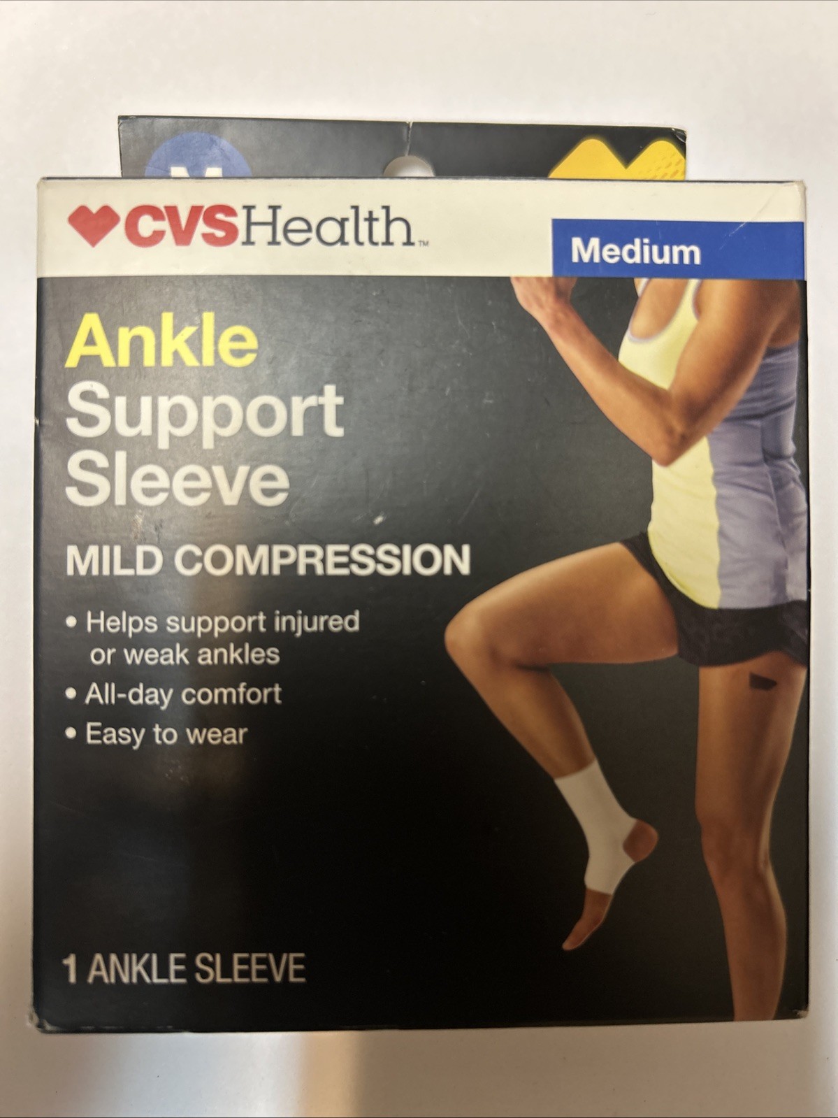 Ankle Support Sleeve CVS Health M Mild Compression White