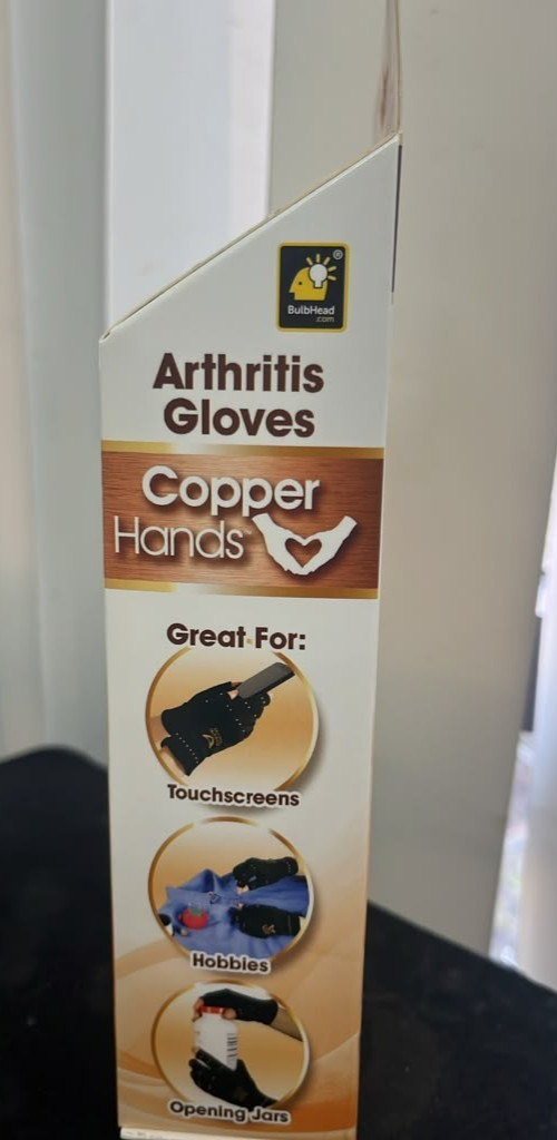 Copper Hands Arthritis Compression Gloves Size: L/XL Men And Women New In Pack