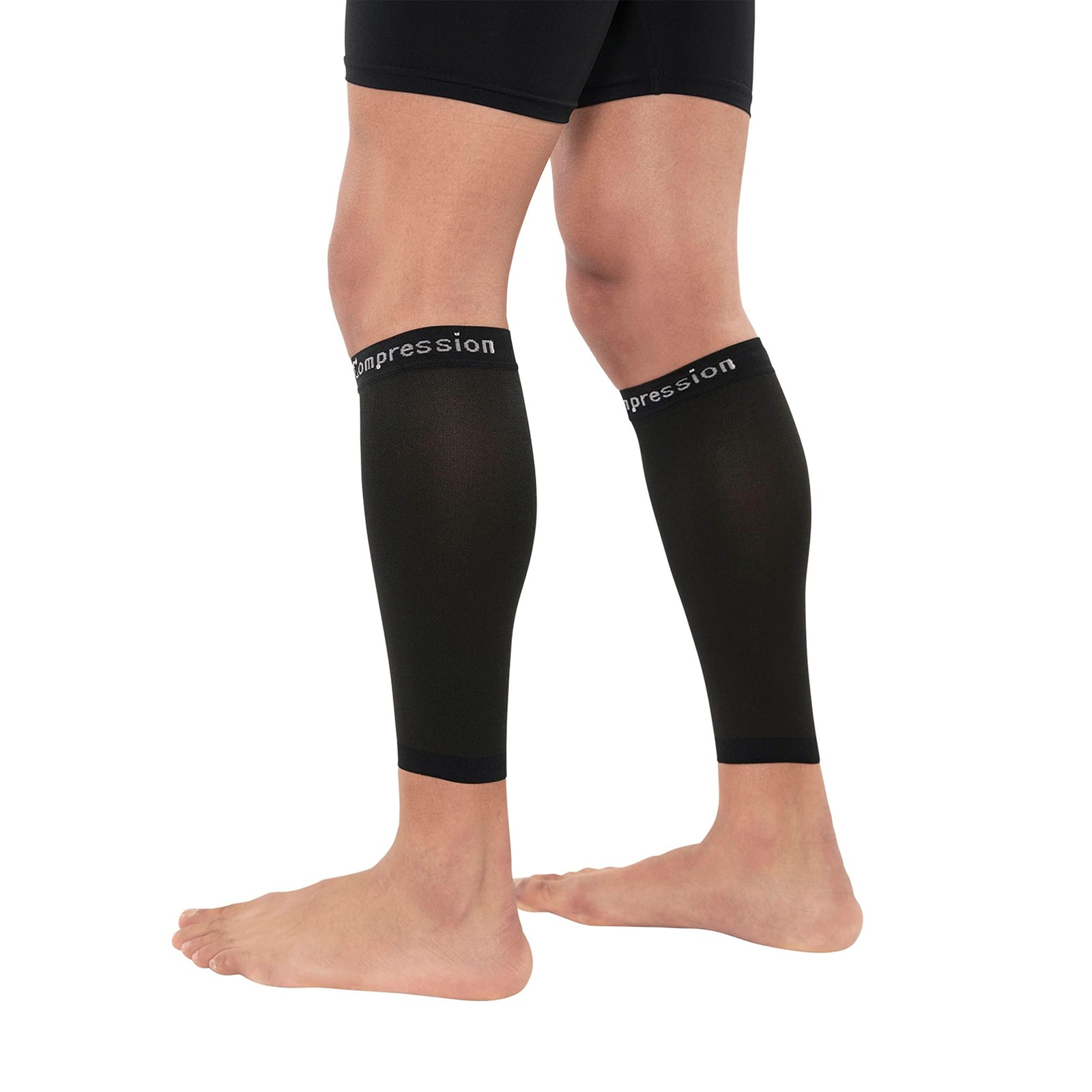 Copper Compression Calf Sleeves for Shin Splints, Medium (1 Pair), Black