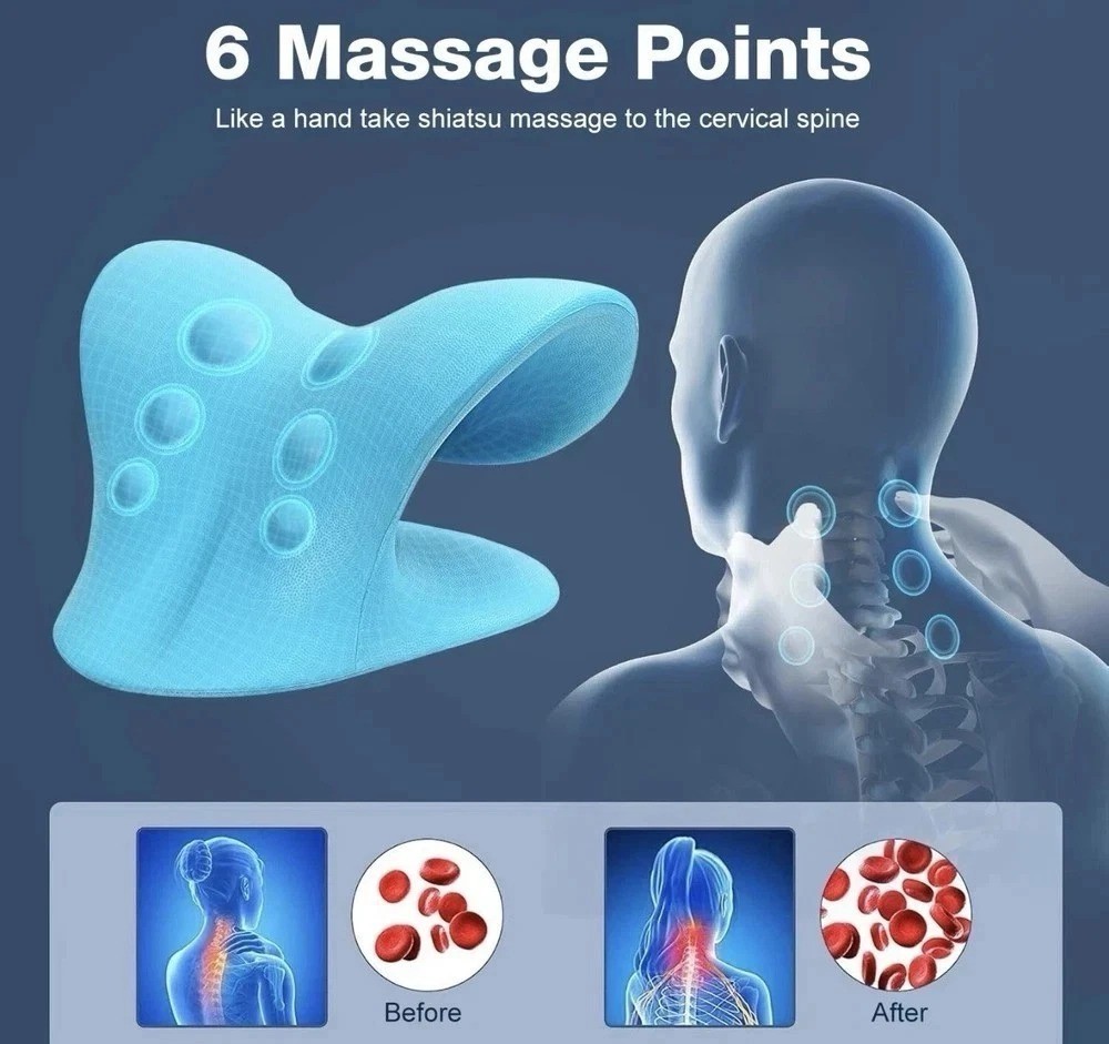 Neck Cloud Cervical Neck Stretcher Pillow Traction Device Pain Relief Massage