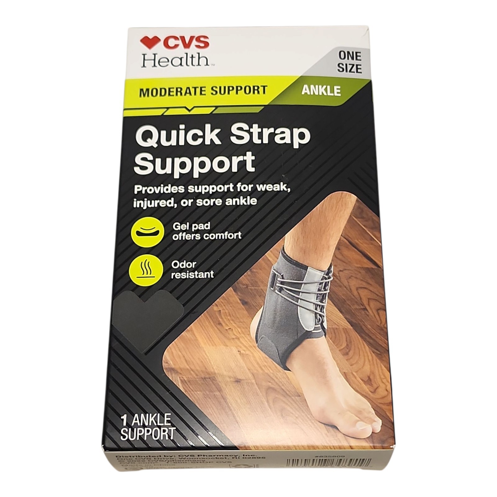 CVS Health Moderate Support Ankle Quick Strap Support One Size New