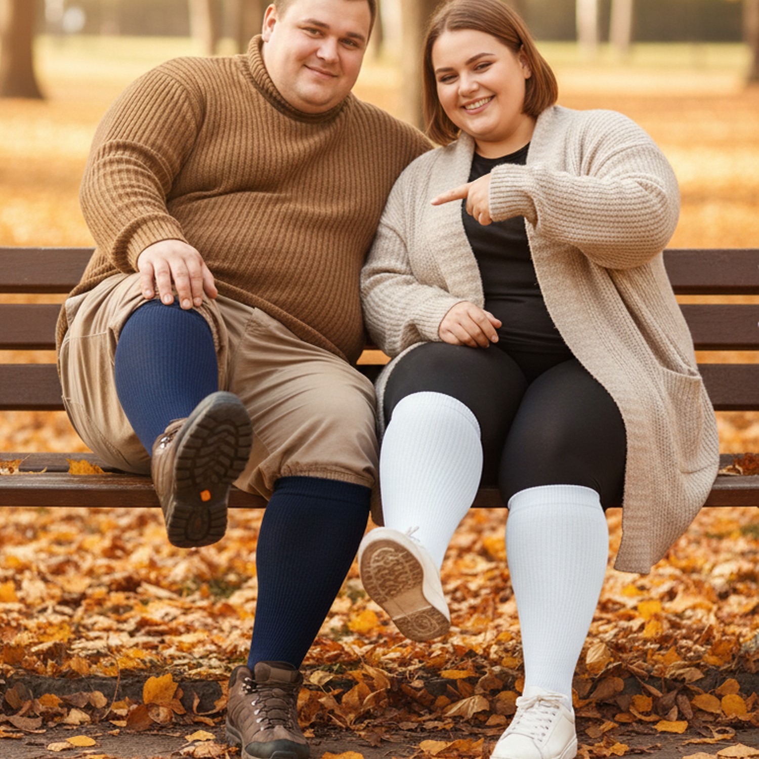 2XL-4XL Plus Size Open Toe Compression Socks, Calf Pressure Stockings for Unisex