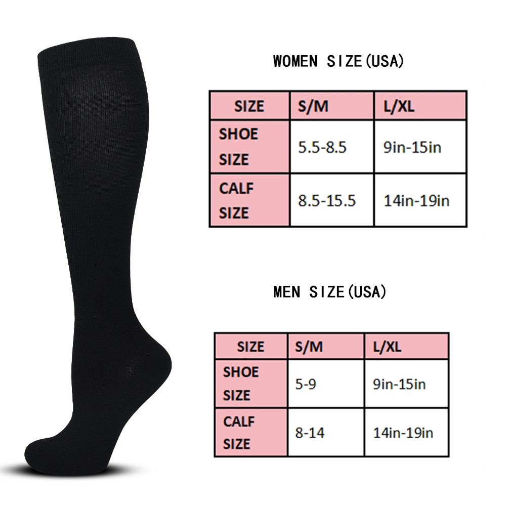 3 Pairs Calf High Compression Socks Blood Circulation Socks Pain Relief Foot