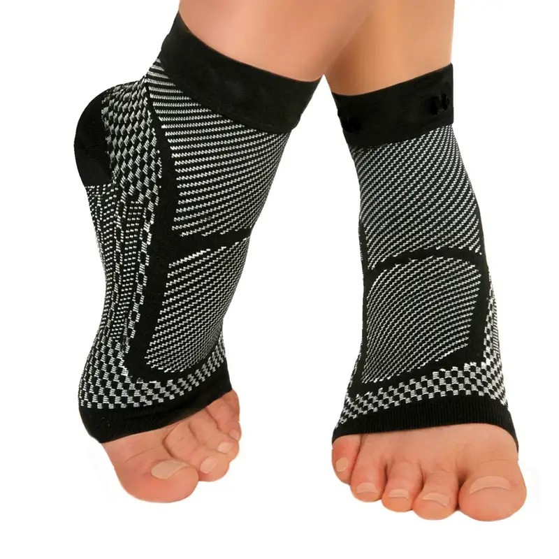 2× Compression Socks Open Toe Socks Ankle Arch Support Planter Fasciitis Pain US