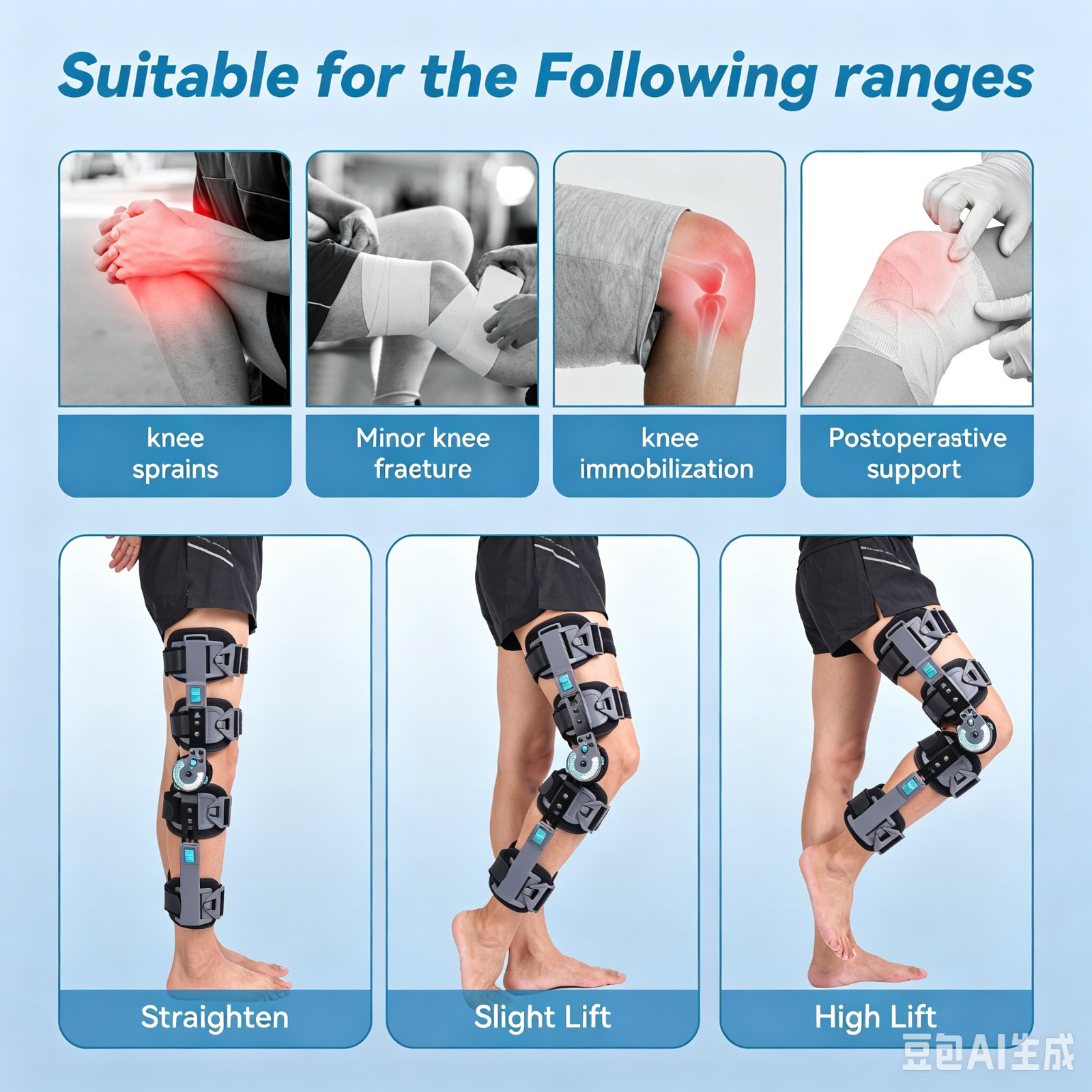 Hinged Knee Brace Adjustable ROM,Stabilizer for Men Women Left Right Leg
