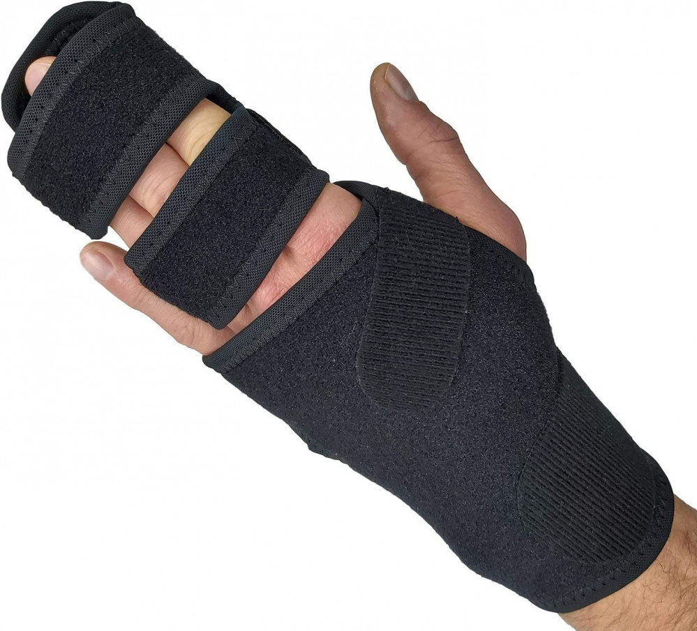 Dual Trigger Finger Splint Immobilizer with Adjustable Aluminum, Sprain, Mallet