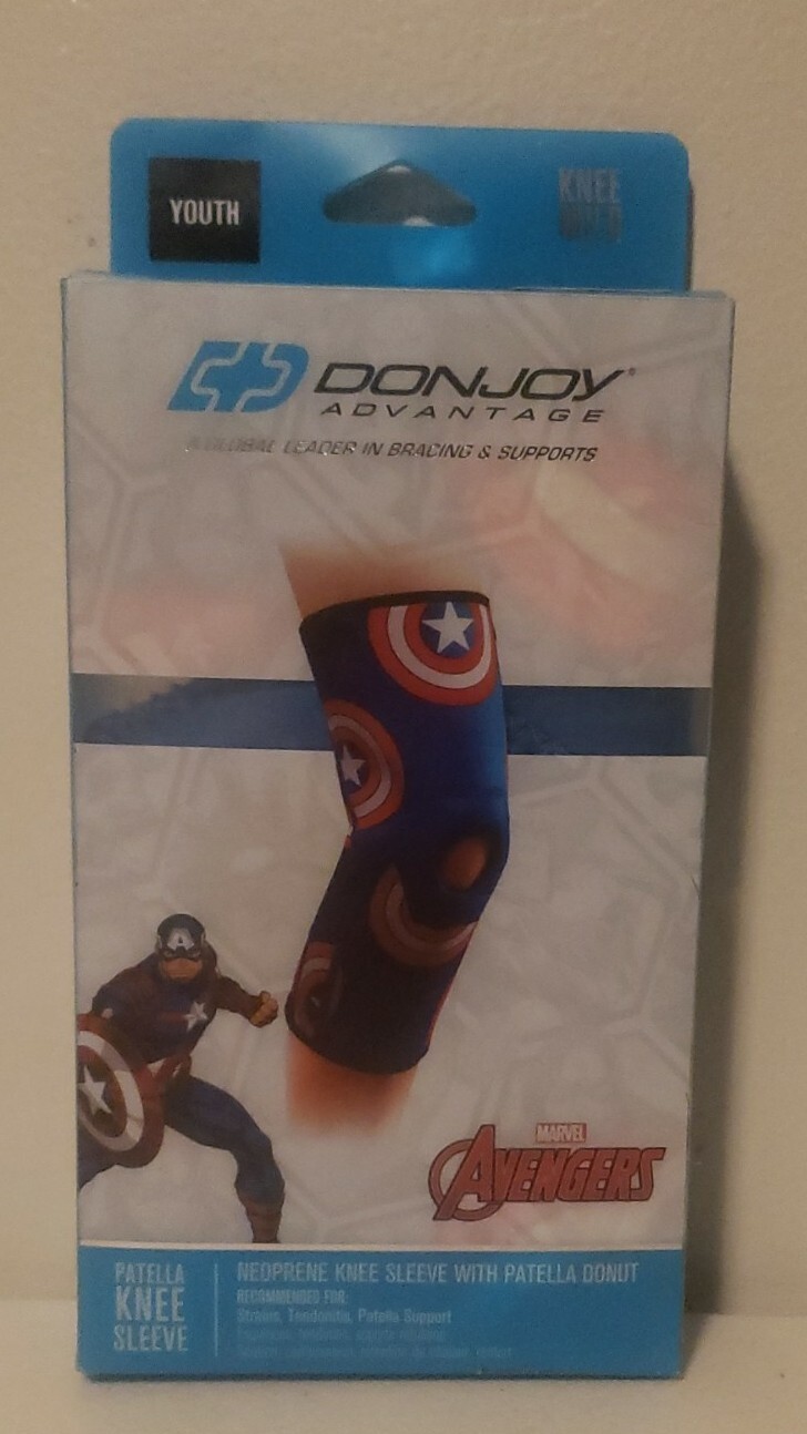 DonJoy Advantage Kids Patella Knee Sleeve Featuring Marvel – Captain America