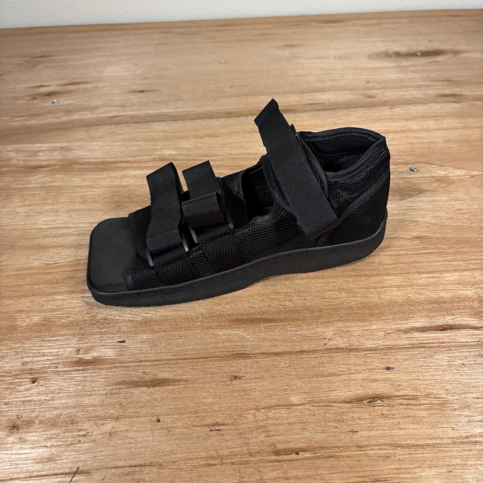 Post Op Surgical Shoe Square Toe Medical Walking Boot Black Adjustable Strap