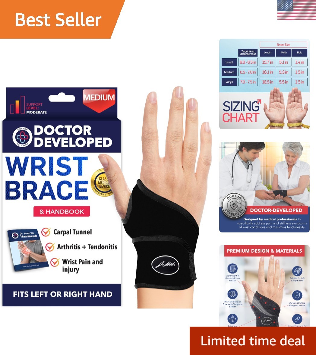 Adjustable Wrist Brace for Tendonitis & Carpal Tunnel – Lightweight & Breathable