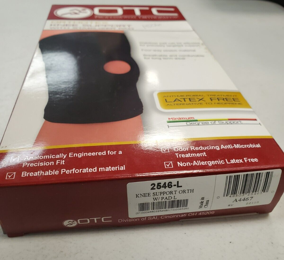 OTC ORTHOTEX Knee Support w Stabilizer Pad Black Large (4650) – E10G