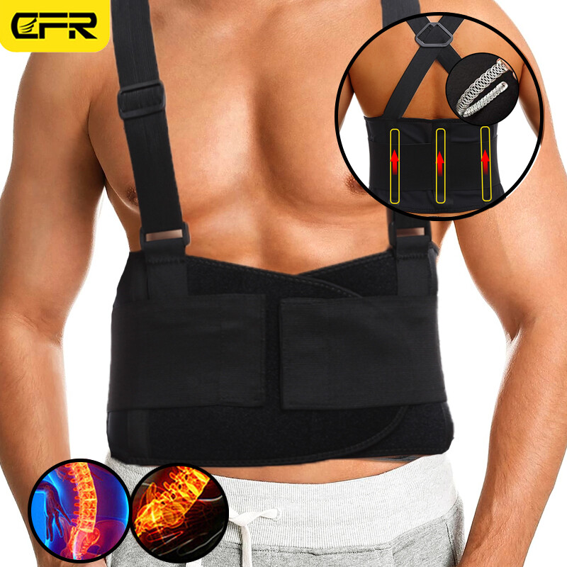Heavy Duty Weight Lift Lumbar Lower Back Waist Support Belt Brace Suspender Work