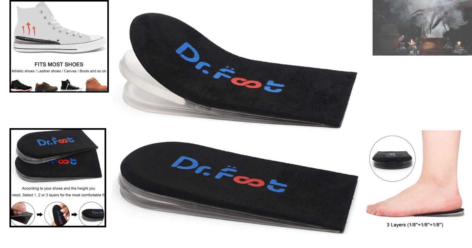 Washable Orthopedic Heel Lift Insoles for Men & Women – Pain Relief & Comfort