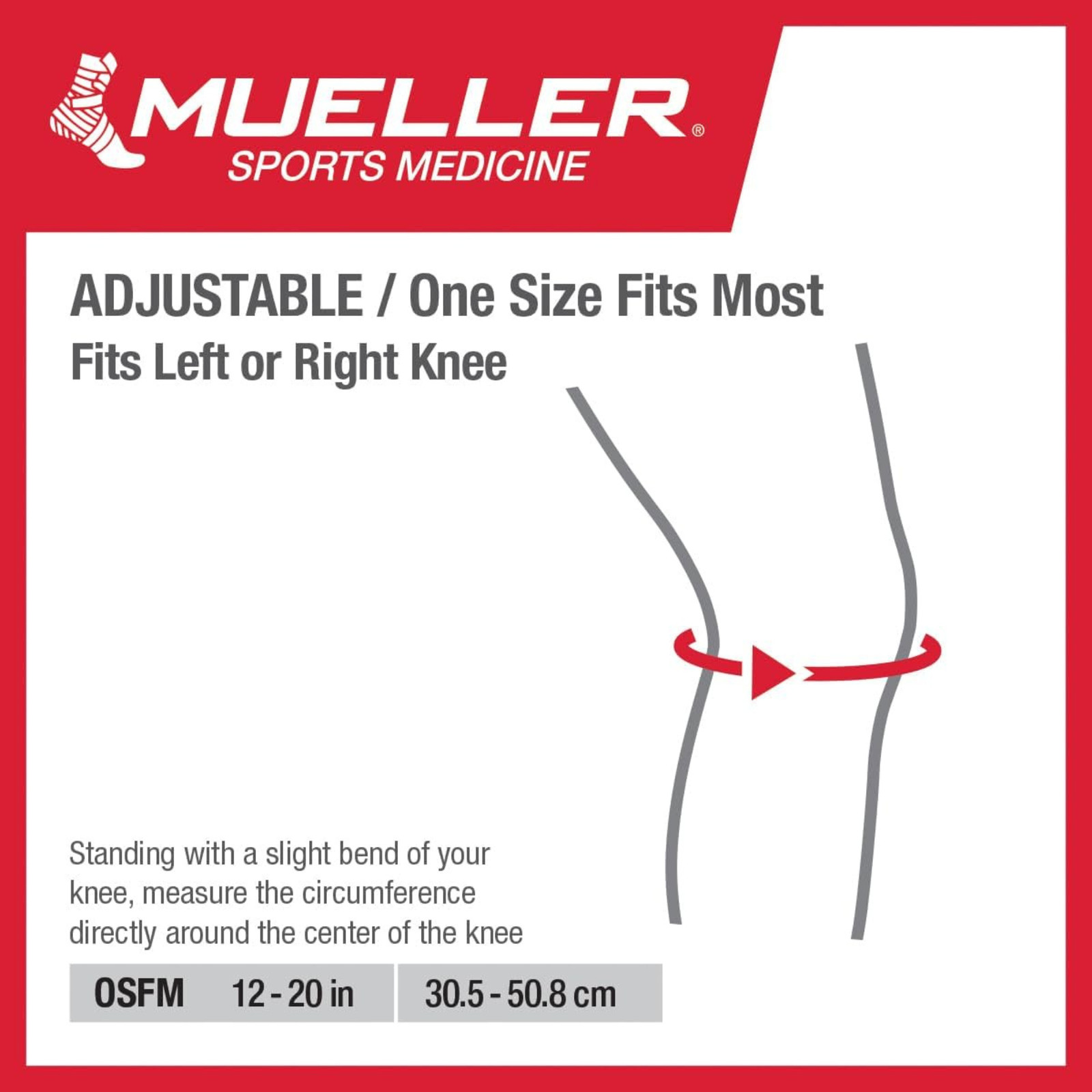 Mueller Hybrid Wraparound Knee Support: One Size Fits Most (Black, Grey & White)