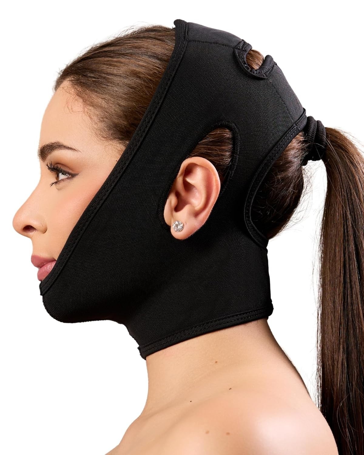 Adjustable Face Compression Bandage – Black