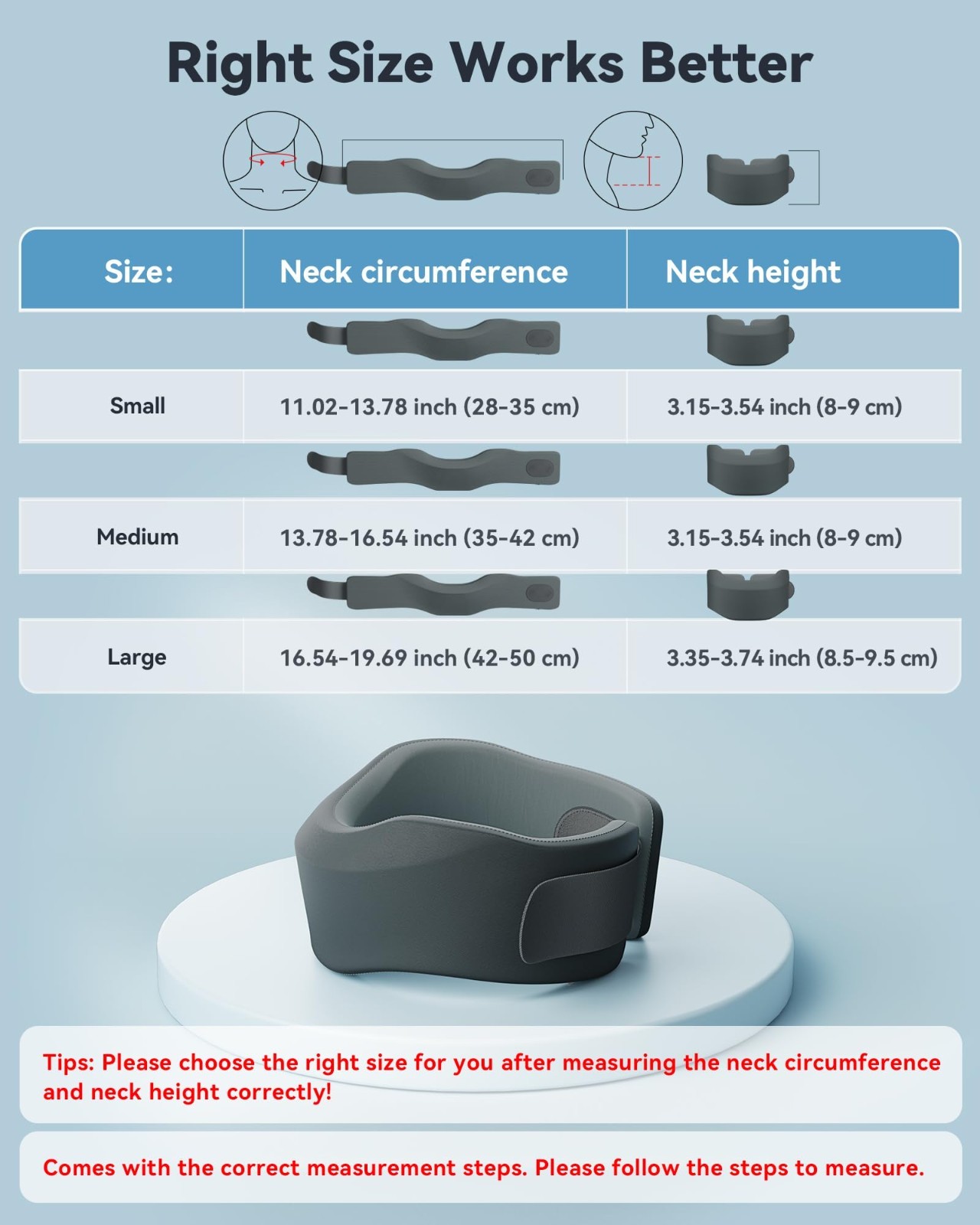 Neck Brace for Sleeping – Soft Cervical Collar for Neck Pain Relief & Support, S