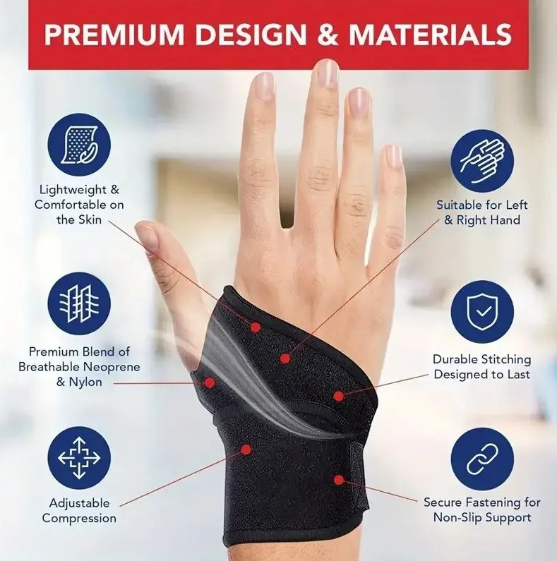 Adjustable Wrist Brace Support Wrap for Carpal Tunnel