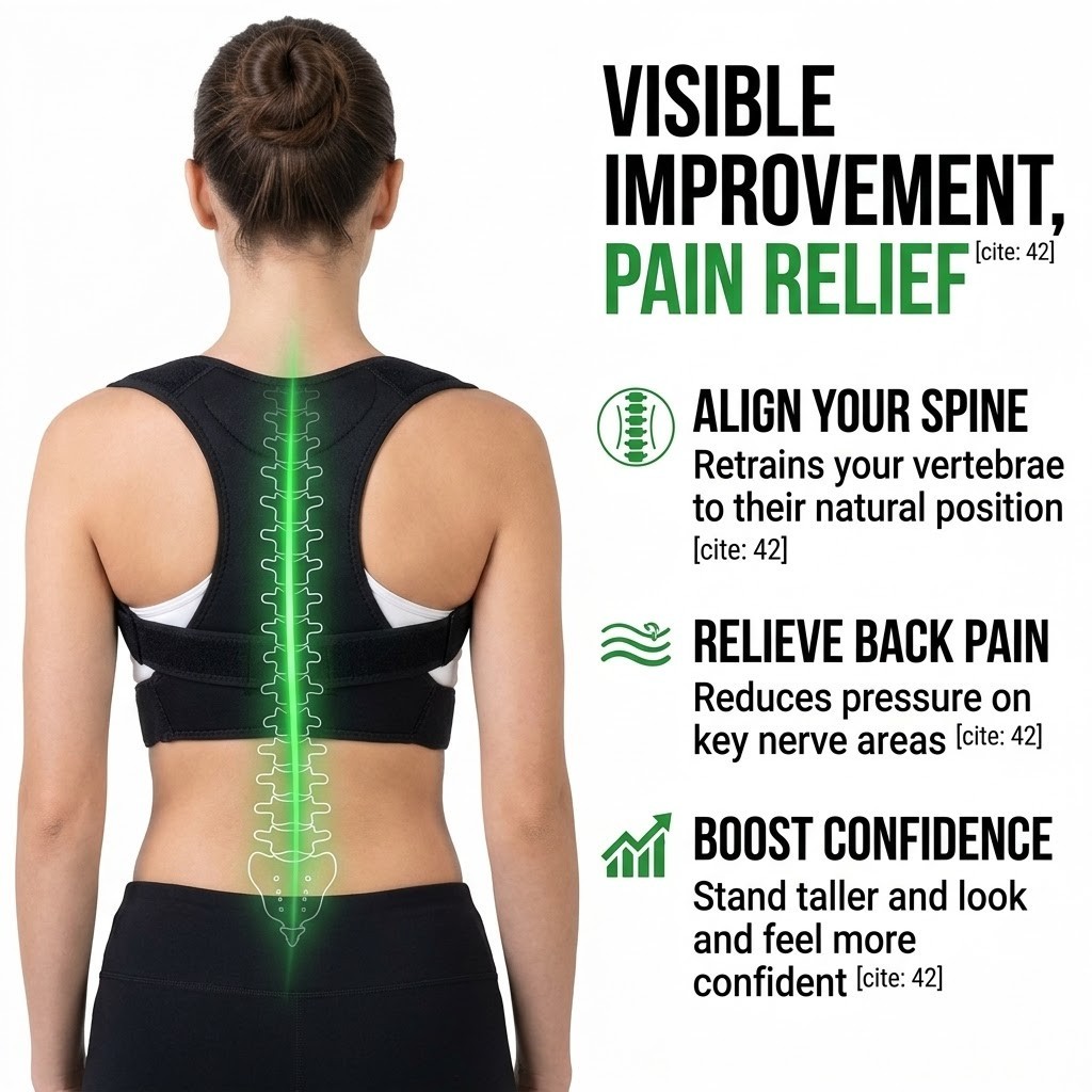 Posture Corrector for Men Women Adjustable Back Brace Upper Spine Support Pain