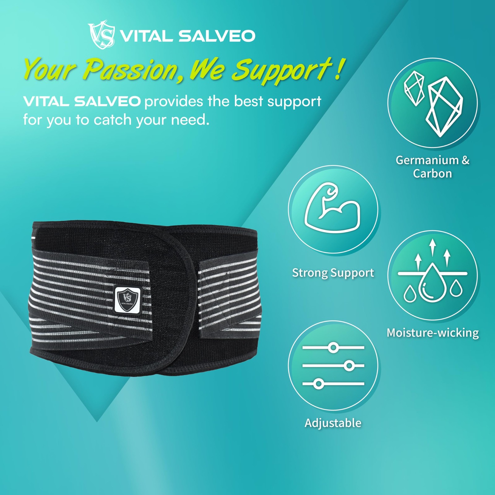 Vs Vital Salveo Vital Salveo-Adjustable Germanium And Charcoal Lower Back