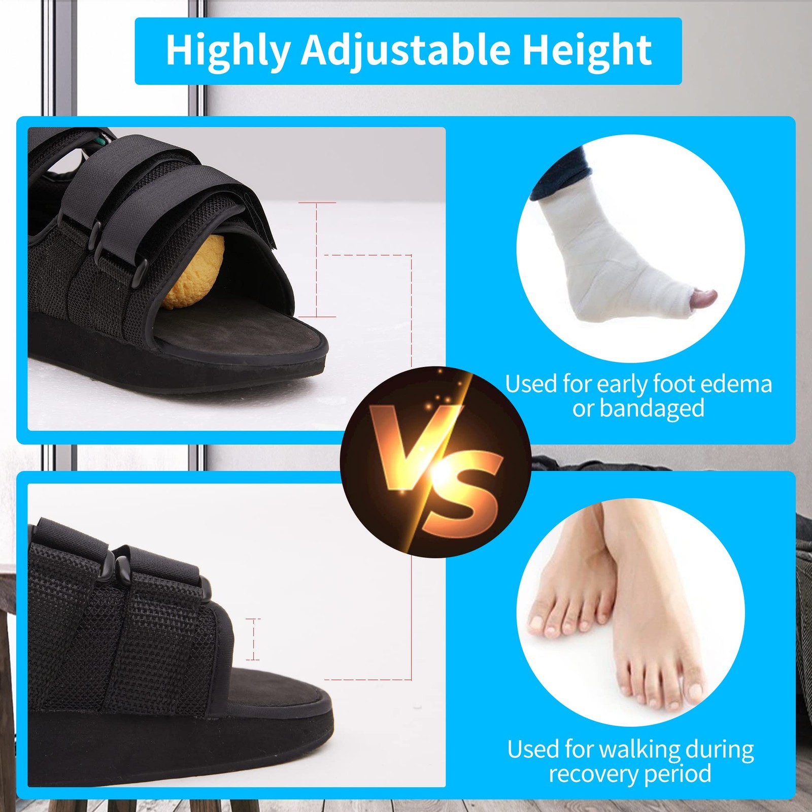 Post-op Shoes Heel Wedge Healing Shoe Lightweight Heel Orthopedic Foot Brace …