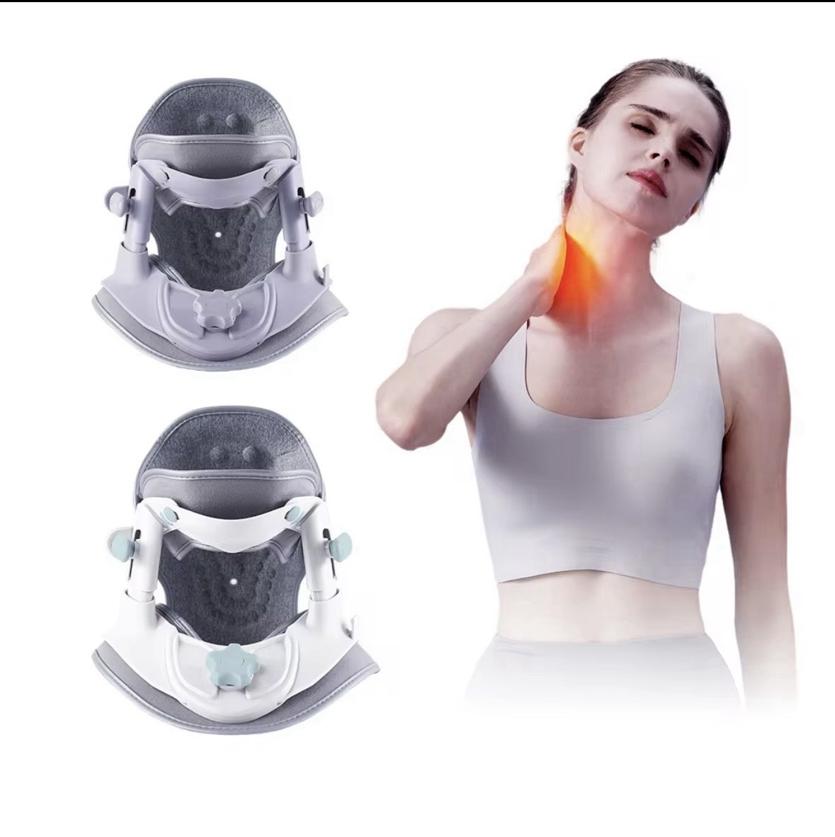 Neck Brace Support ,adjustable Cervical Stretchers , For All Neck Sizes