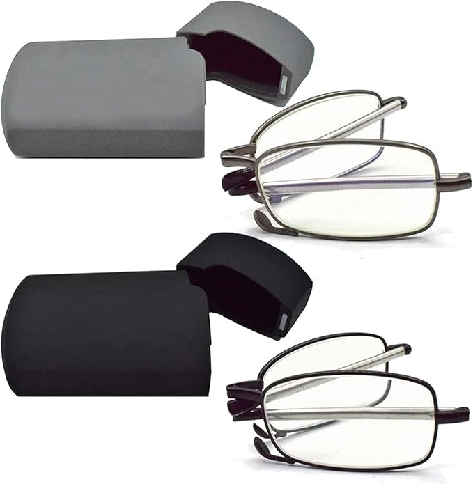 2 Pack Reading Glasses Blue Light Blocking, Anti UV Glare, Foldable Computer 2.5