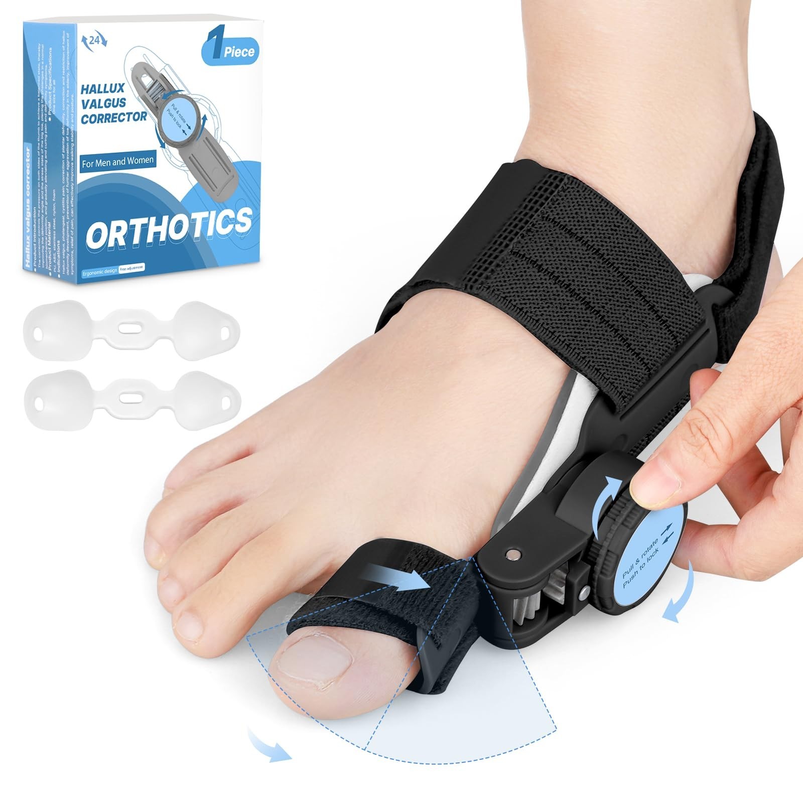 Bunion Fix Toe Valgus Corrector Big Toe Straightener Adjustable for Men & Women