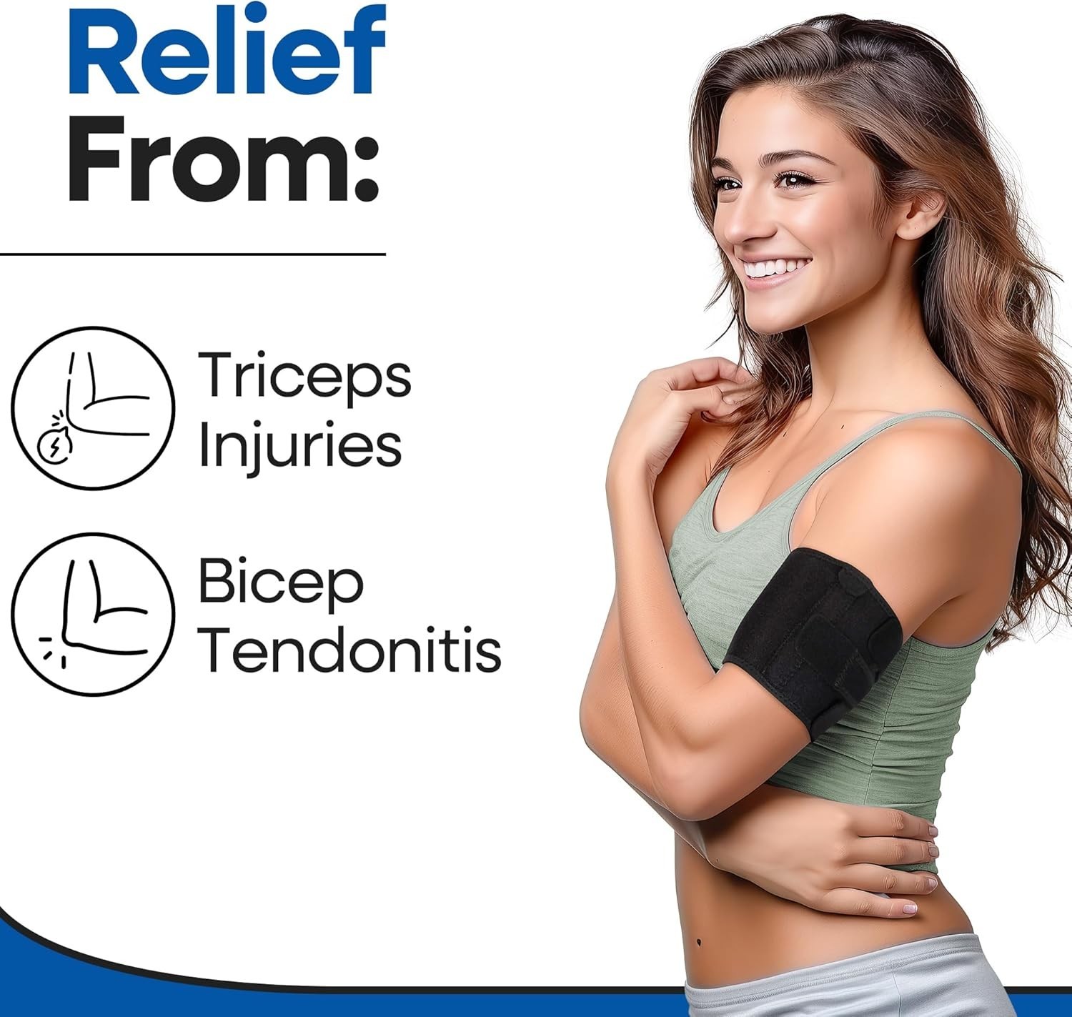 Bicep Tendonitis Brace – Bicep Brace & Upper Arm Compression Sleeve for Trice…