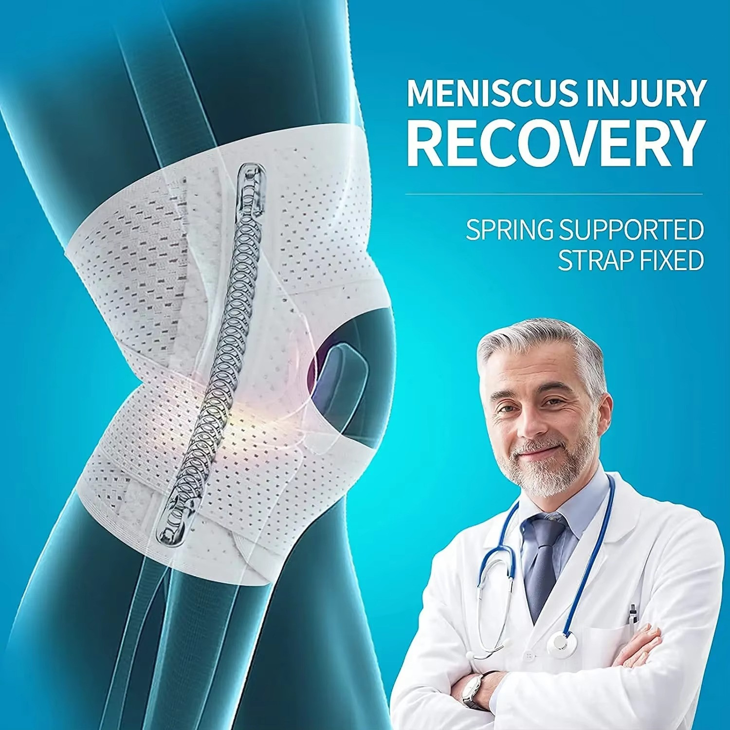 Knee Brace Compression Sleeve Joint Support Open Patella Stabilizer Wrap New