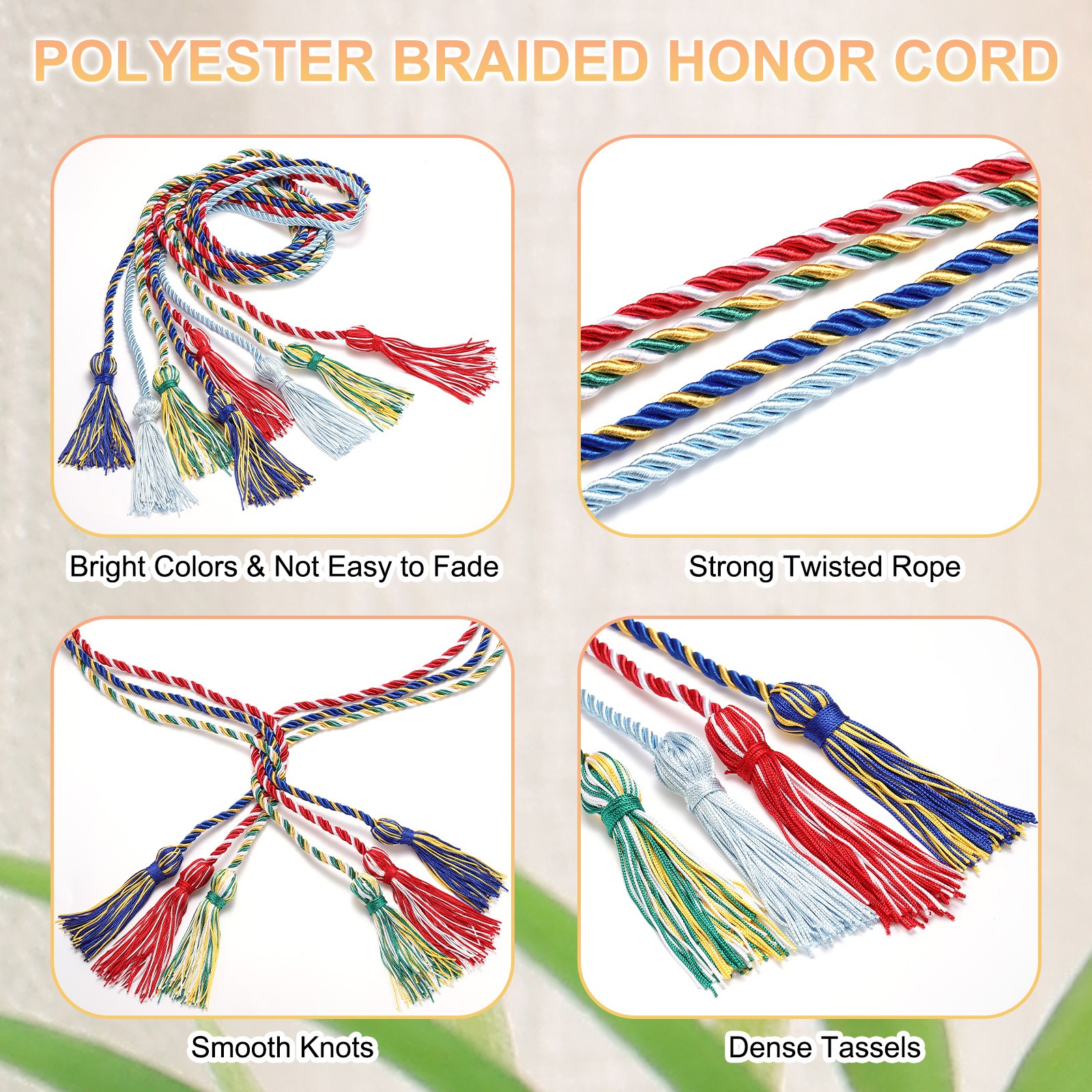For 10 Pieces 67 Inch Sky Blue Polyester Graduate Cords