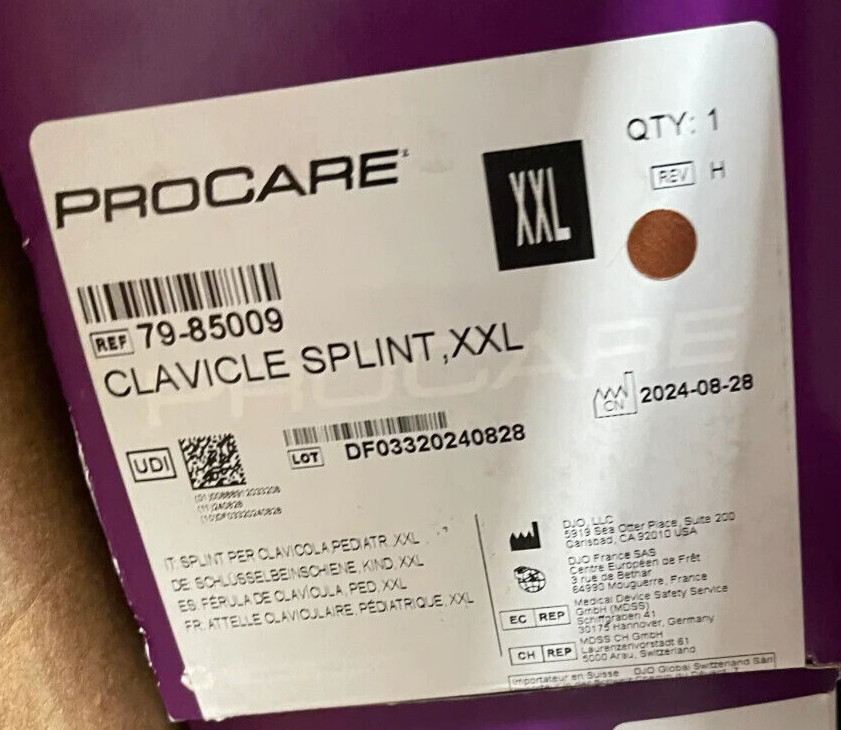 NEW – PROCARE Clavicle Support Splint – 2X-Large Foam Buckle Closure 79-85009