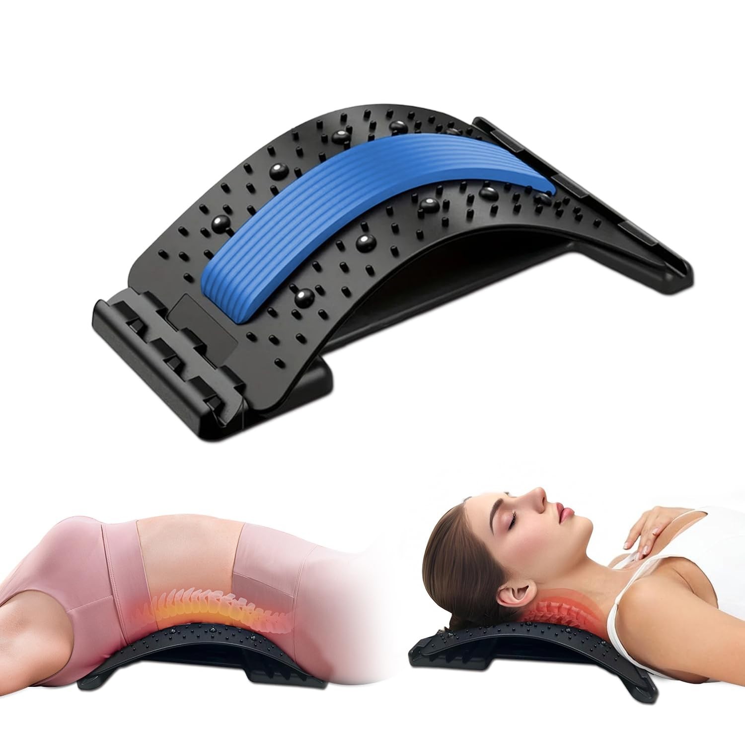 Lumbar Support Board & Back Stretcher Adjustable Pain Relief Physical therapy