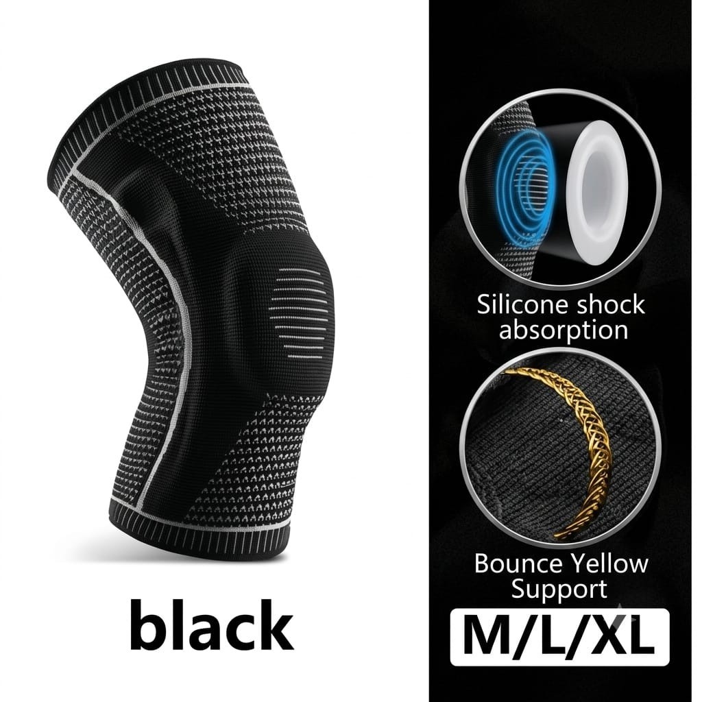Knee Compression Sleeve Support Brace Running Gym Sports Men Women Unisex
