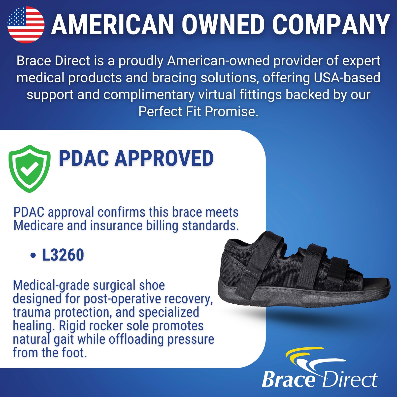 Brace Direct Post Op Shoe – Adjustable Medical Walking Shoe Operation Support
