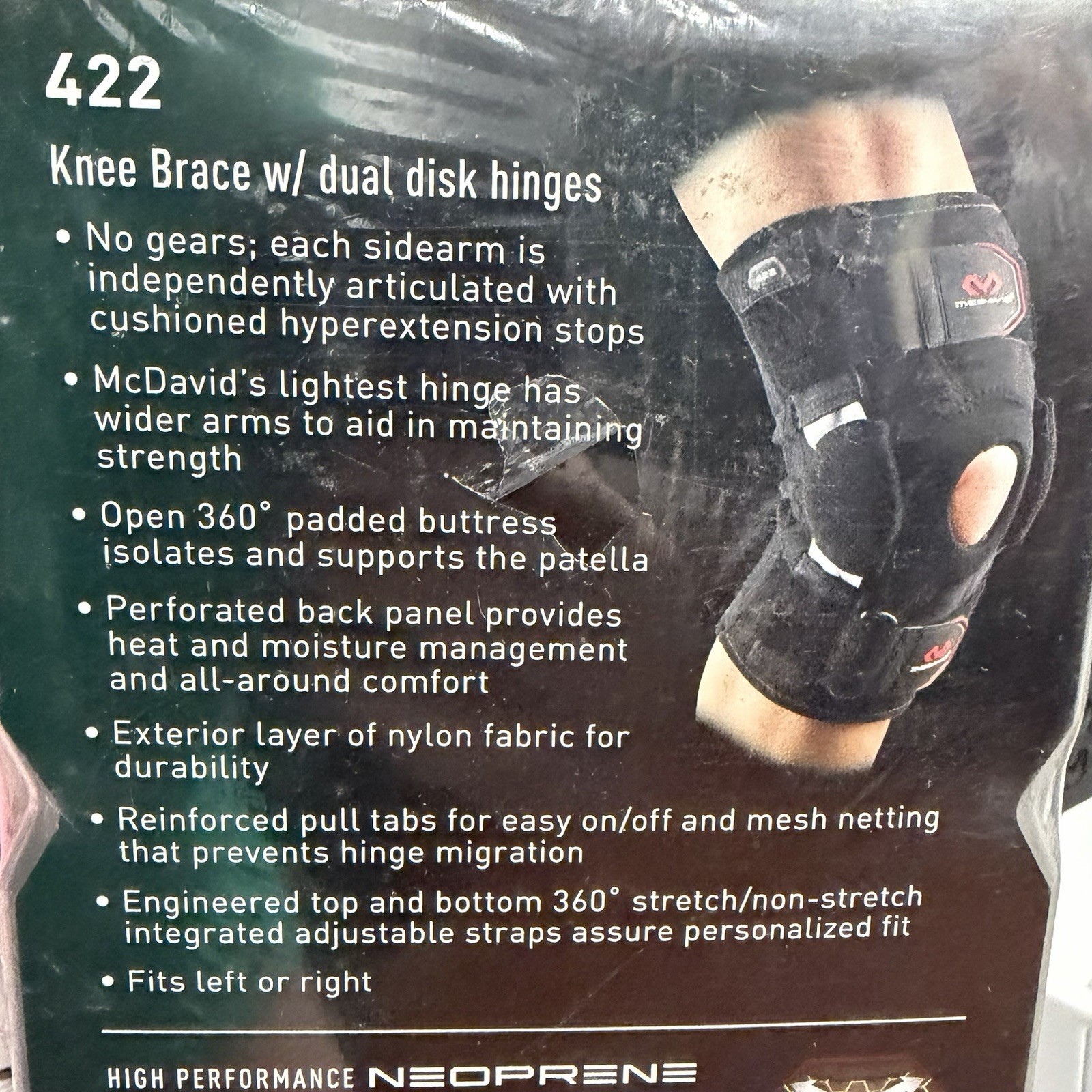 McDavid Knee Brace w/ Dual Disk Hinges #422 Size Large – New in Box
