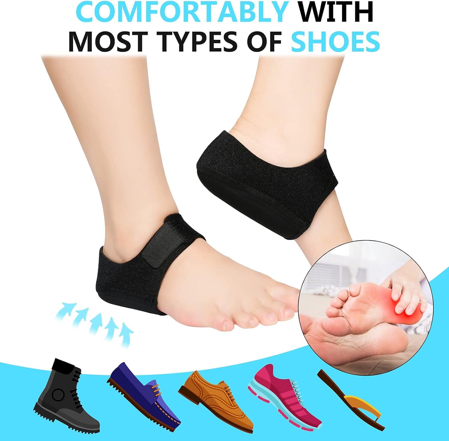 Plantar Fasciitis Heel Cups Heel Pain Heel Spur Cracked Heels Men Women Gift USA