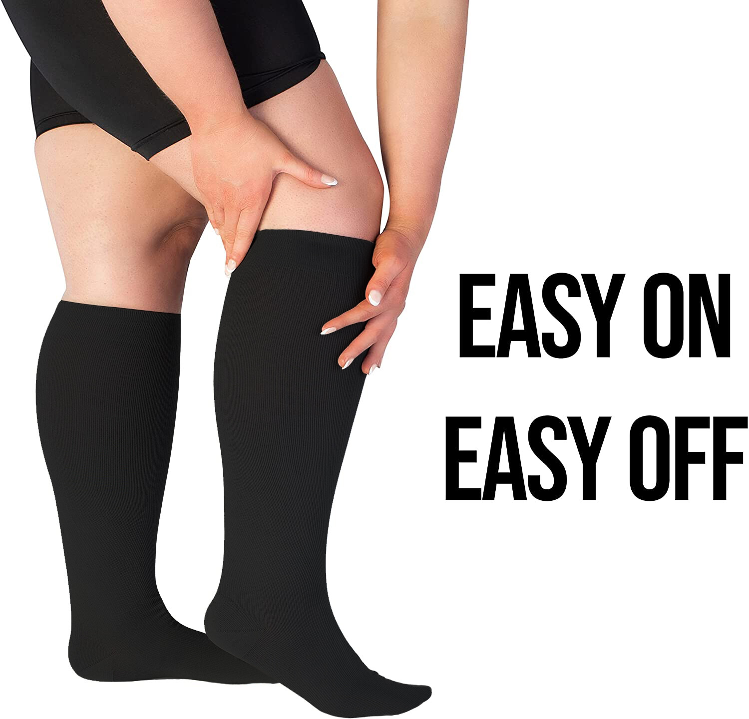 Extra Wide Plus Size Compression Socks for Women & Men Calf Support S-XXL 3XL