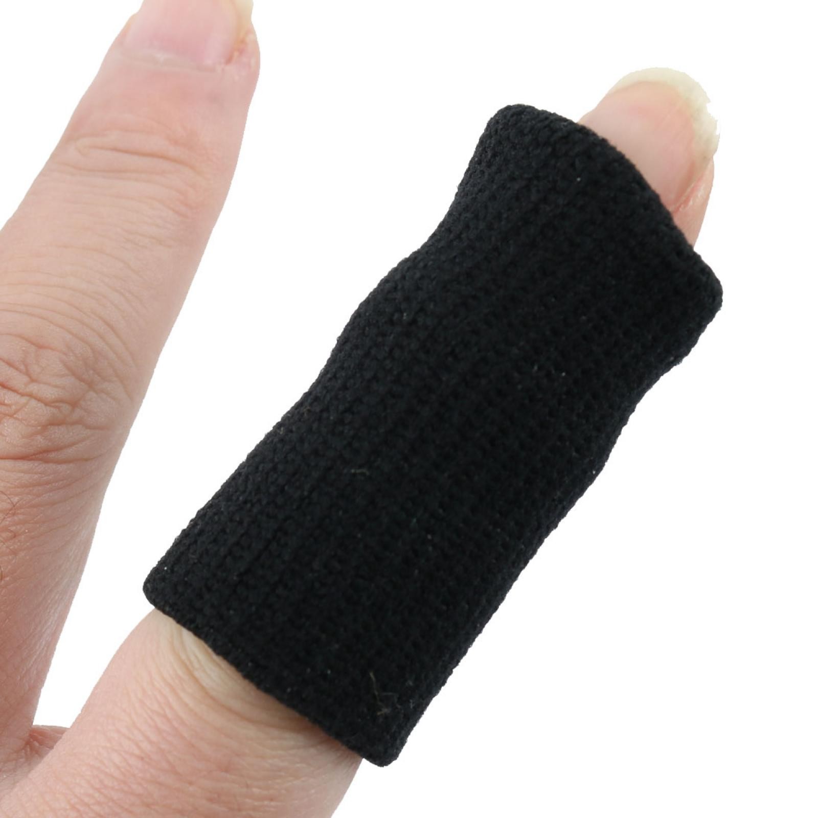 Volleyball Elastic Finger Brace Protector Sleeve Guard Support Black 10pcs