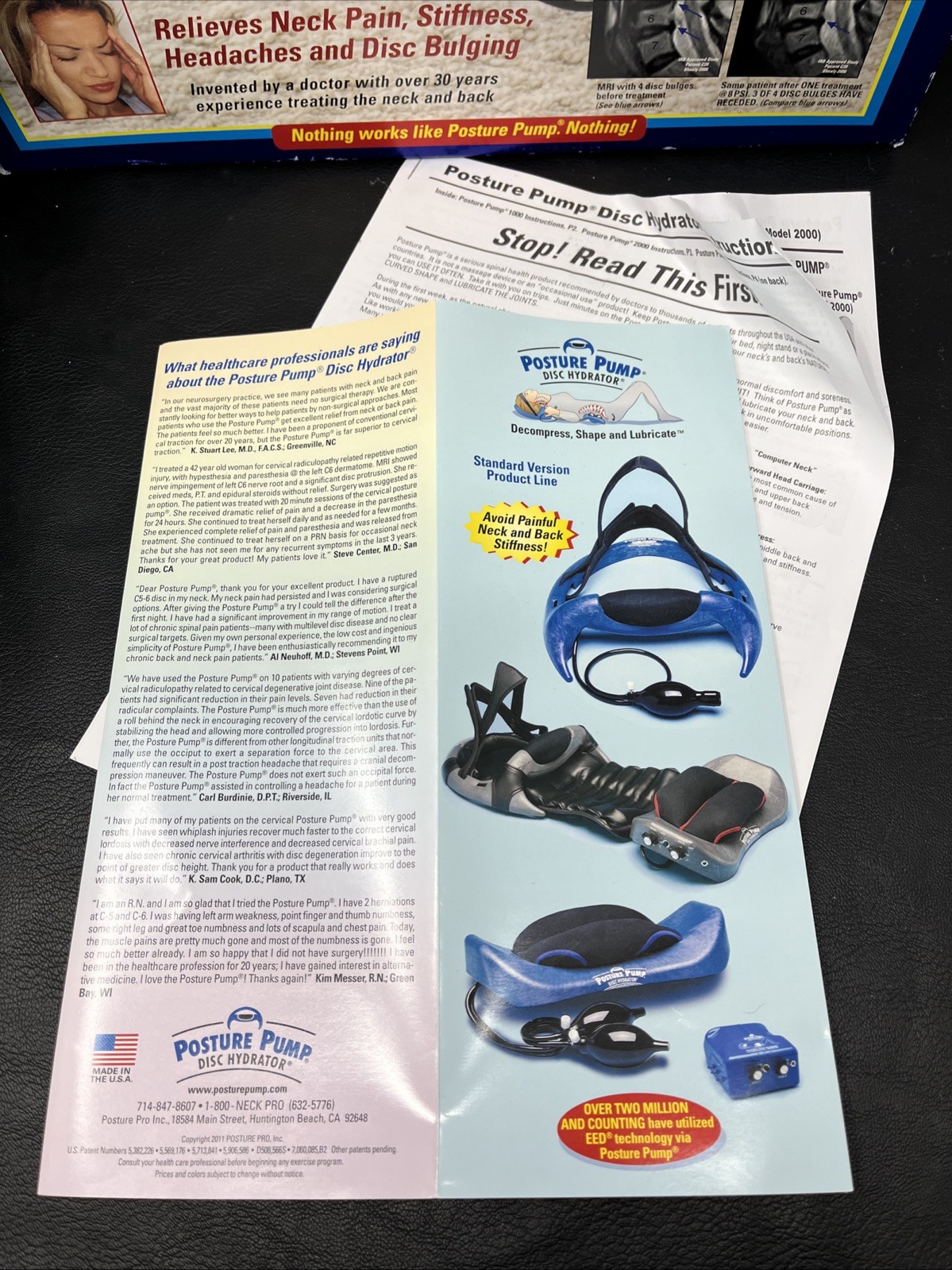 Posture Pump 1000 Neck Disk Hydrator Tested Therapy Pain Relief Headaches
