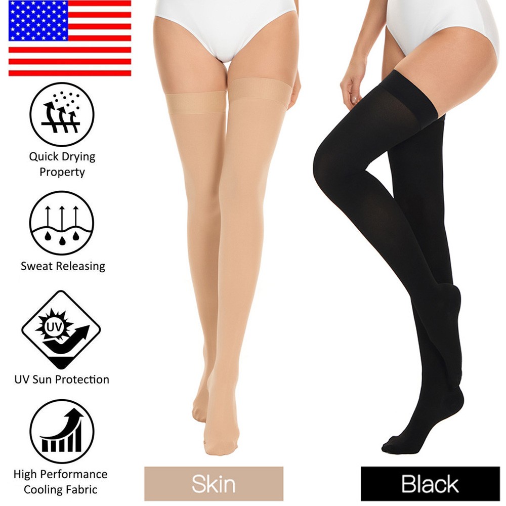 Thigh High Compression Socks Support for Nursing Sports Varicose Veins