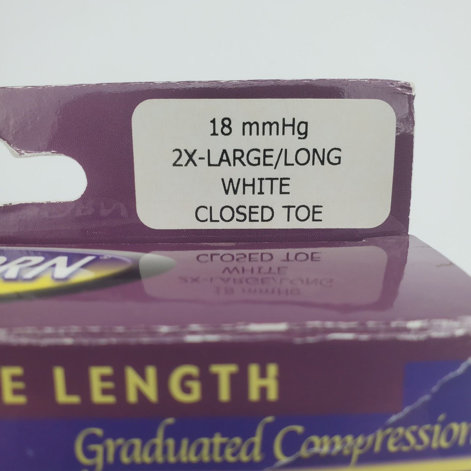 Anti Embolism Bell-Horn Stockings 18 mmHg Compression Closed Toe White 2X Large