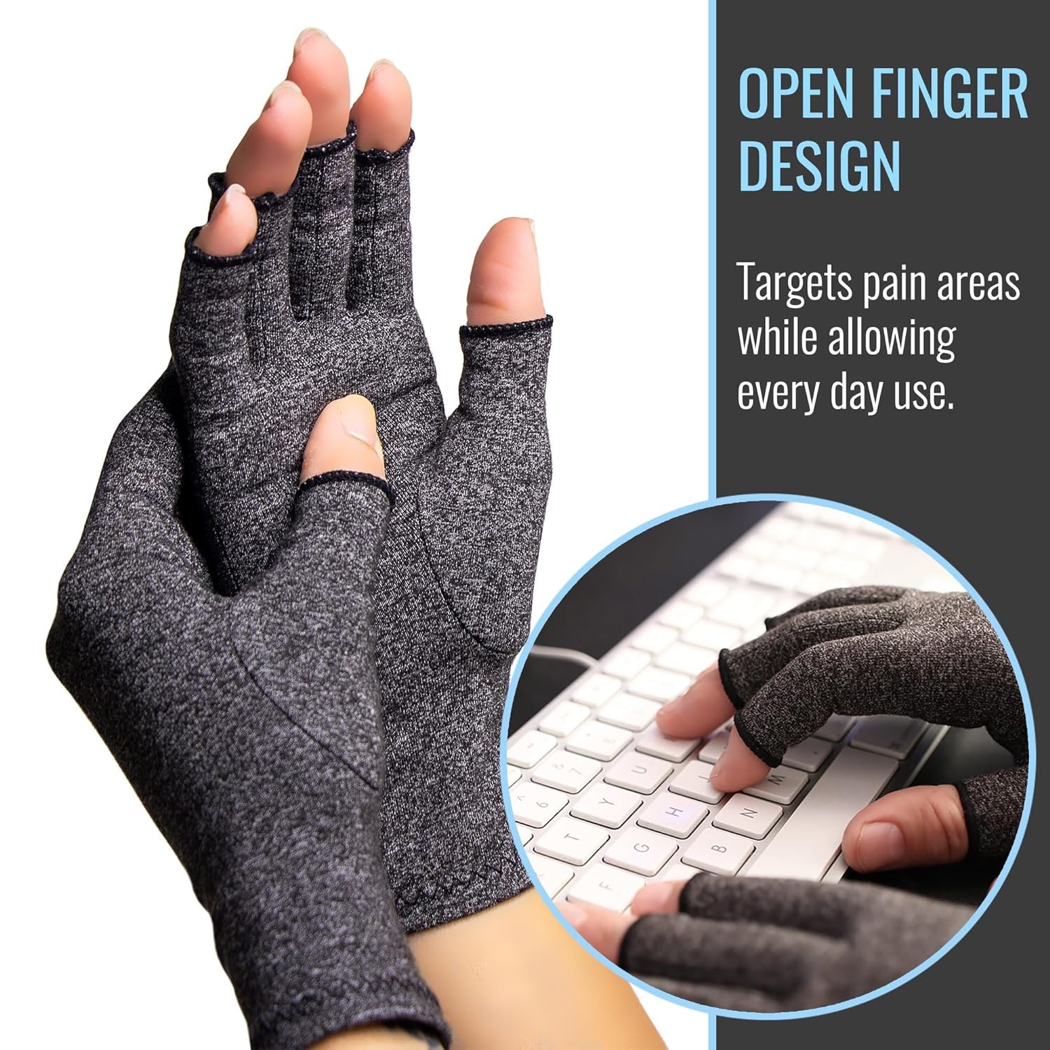 Half Finger Copper Arthritis Compression Gloves Hand Support Joint Pain Relief