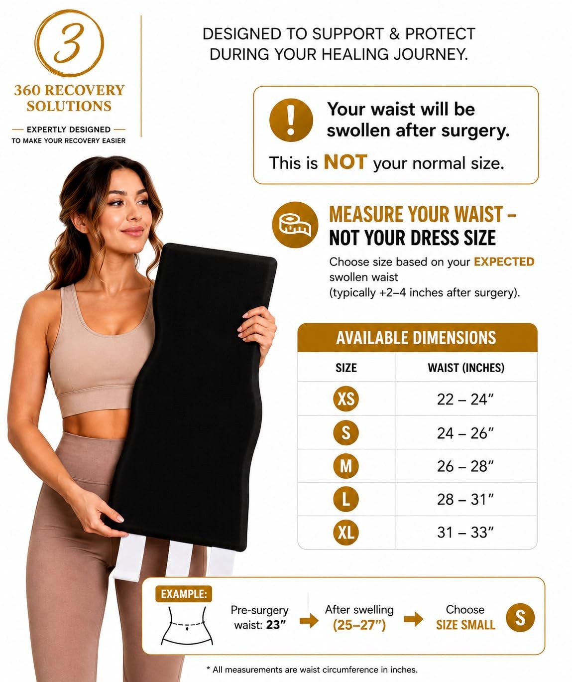 Talk the Toks S2300 360 Lipo Foam Wrap Around Tummy Tuck Binder – Large