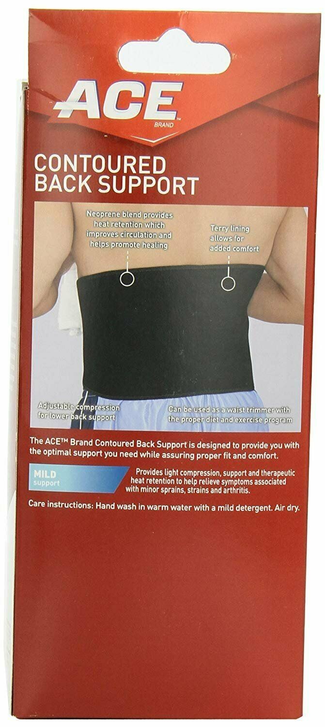 Ace Contoured Fit Back Support For Maximum Support and Comfort Adjustable 1 Each