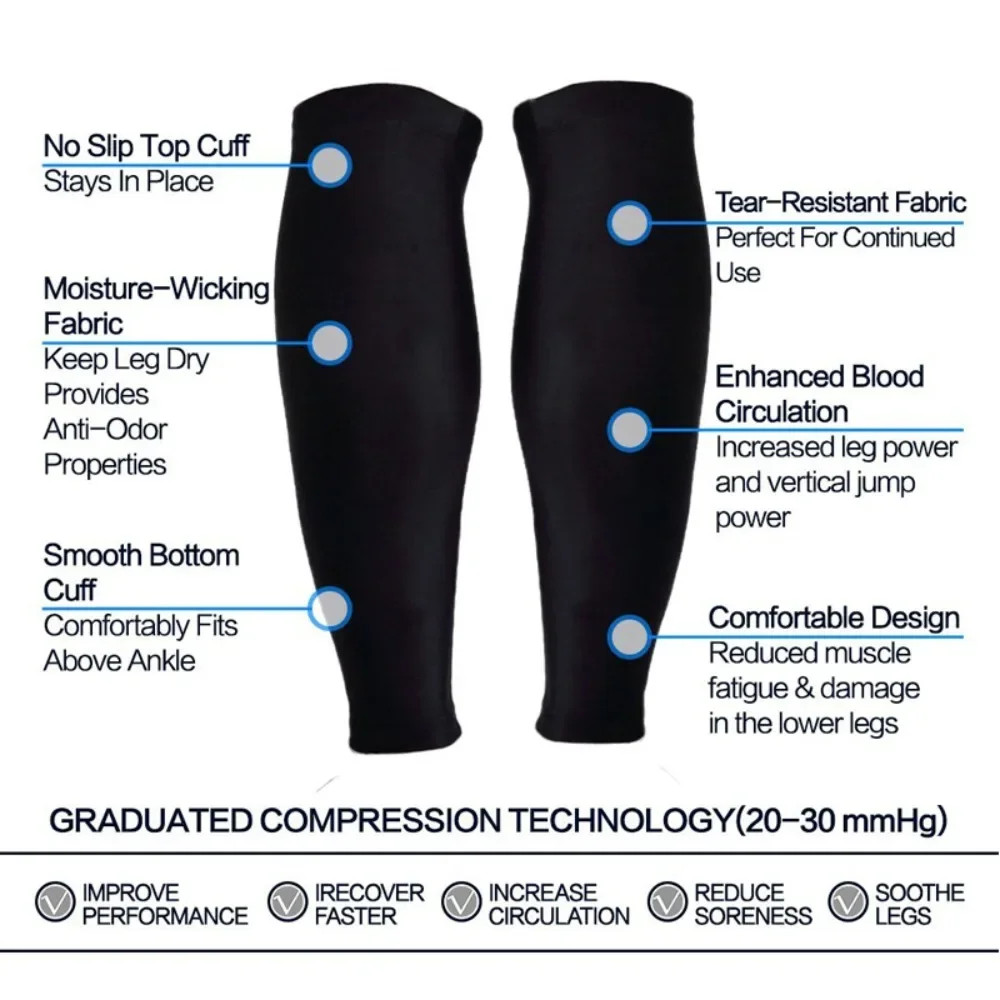 1Pcs Sport Calf Compression Sleeves Shin Splint Support Guard Leg Protection Soc