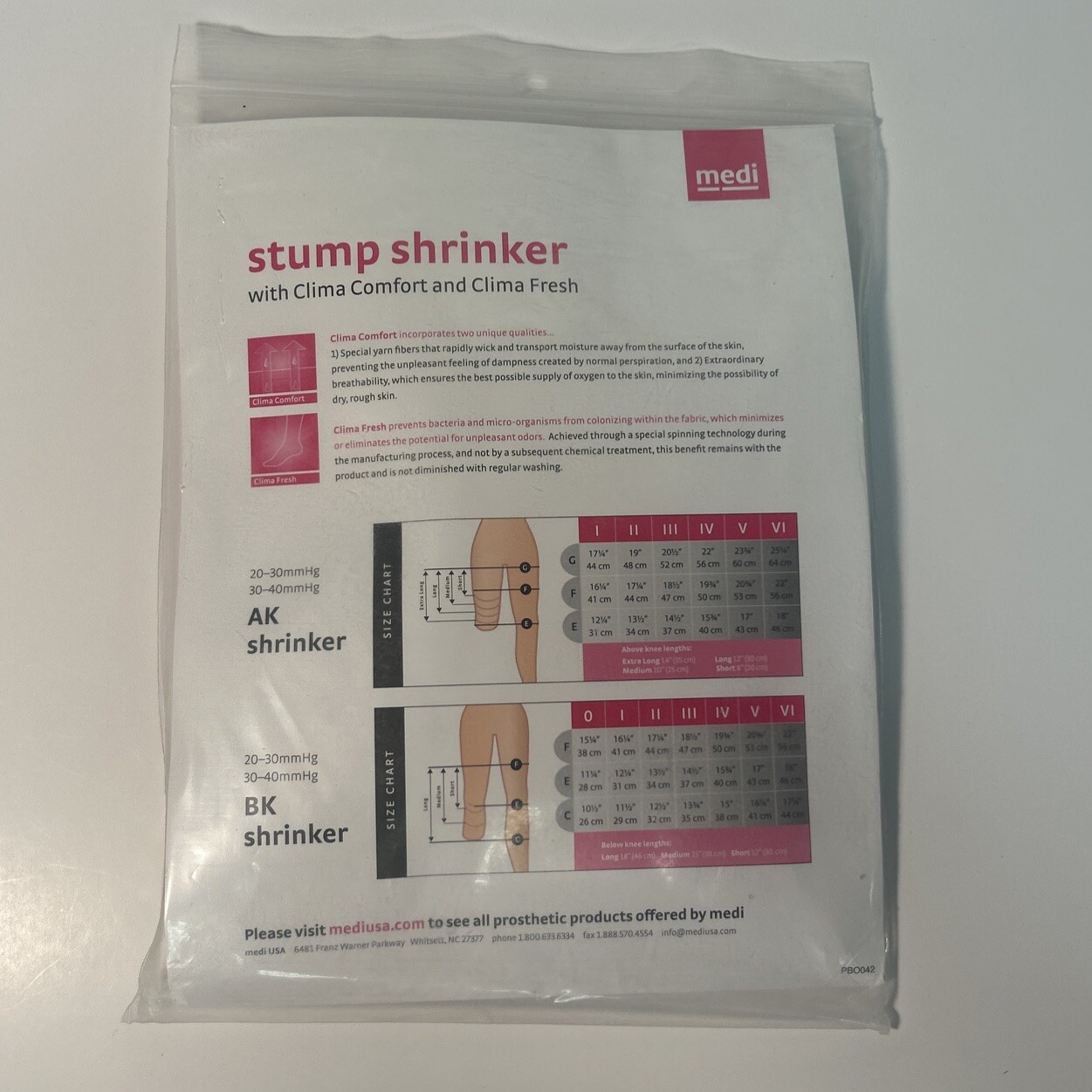 Medi Stump Shrinker, Length 14″, Size 1 20-30, AK1X0W1