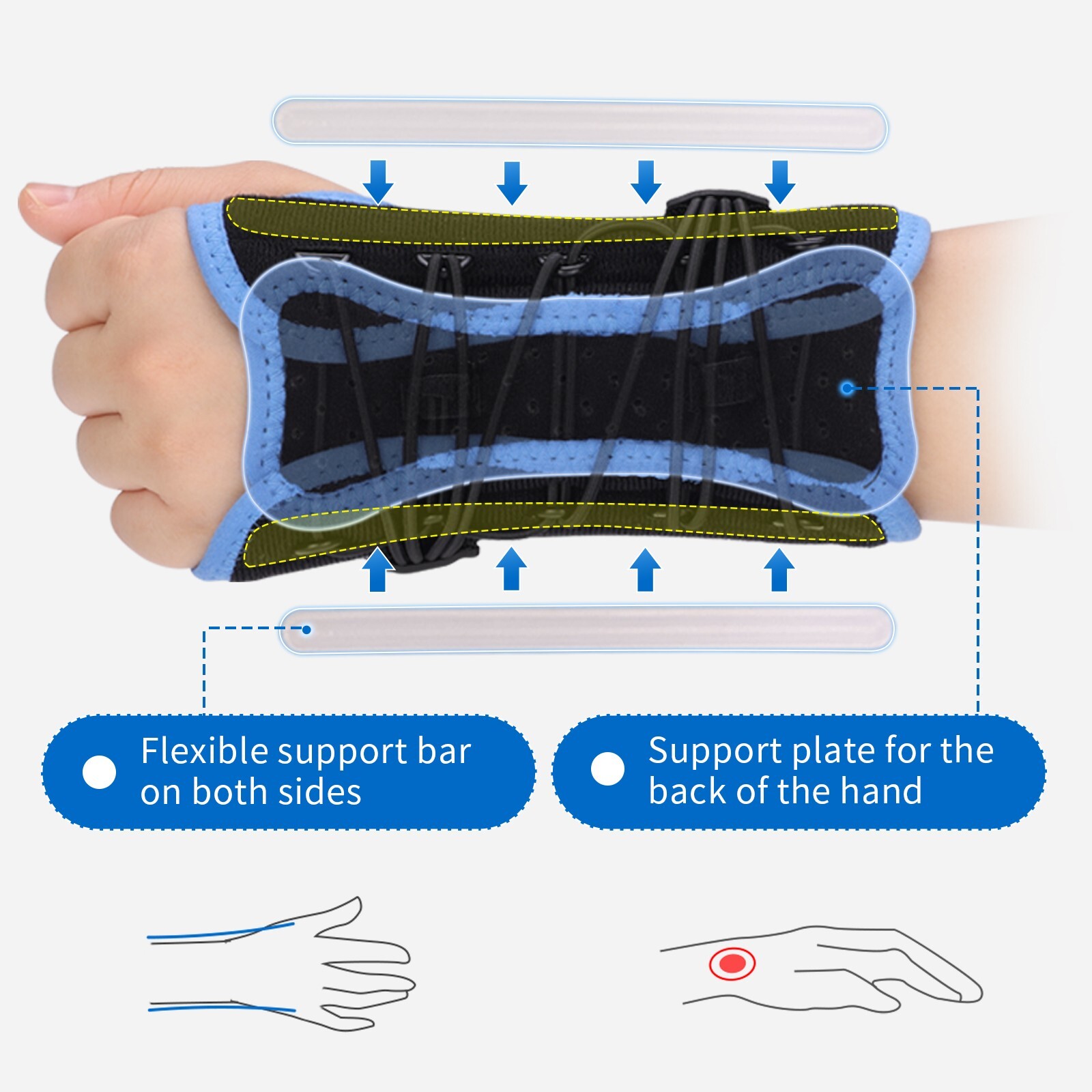 Velpeau Wrist Brace for Carpal Tunnel Pain Relief, with Cushioned & Metal Splint